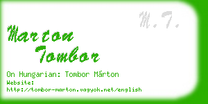 marton tombor business card